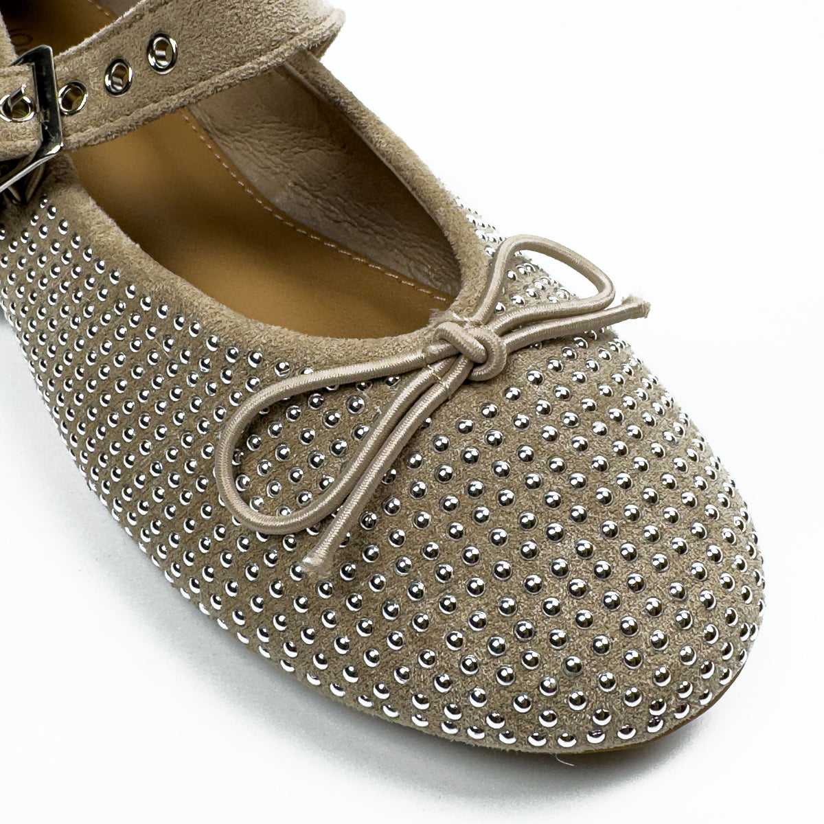 Ballerines Mary Jane Cloutées en Suédine