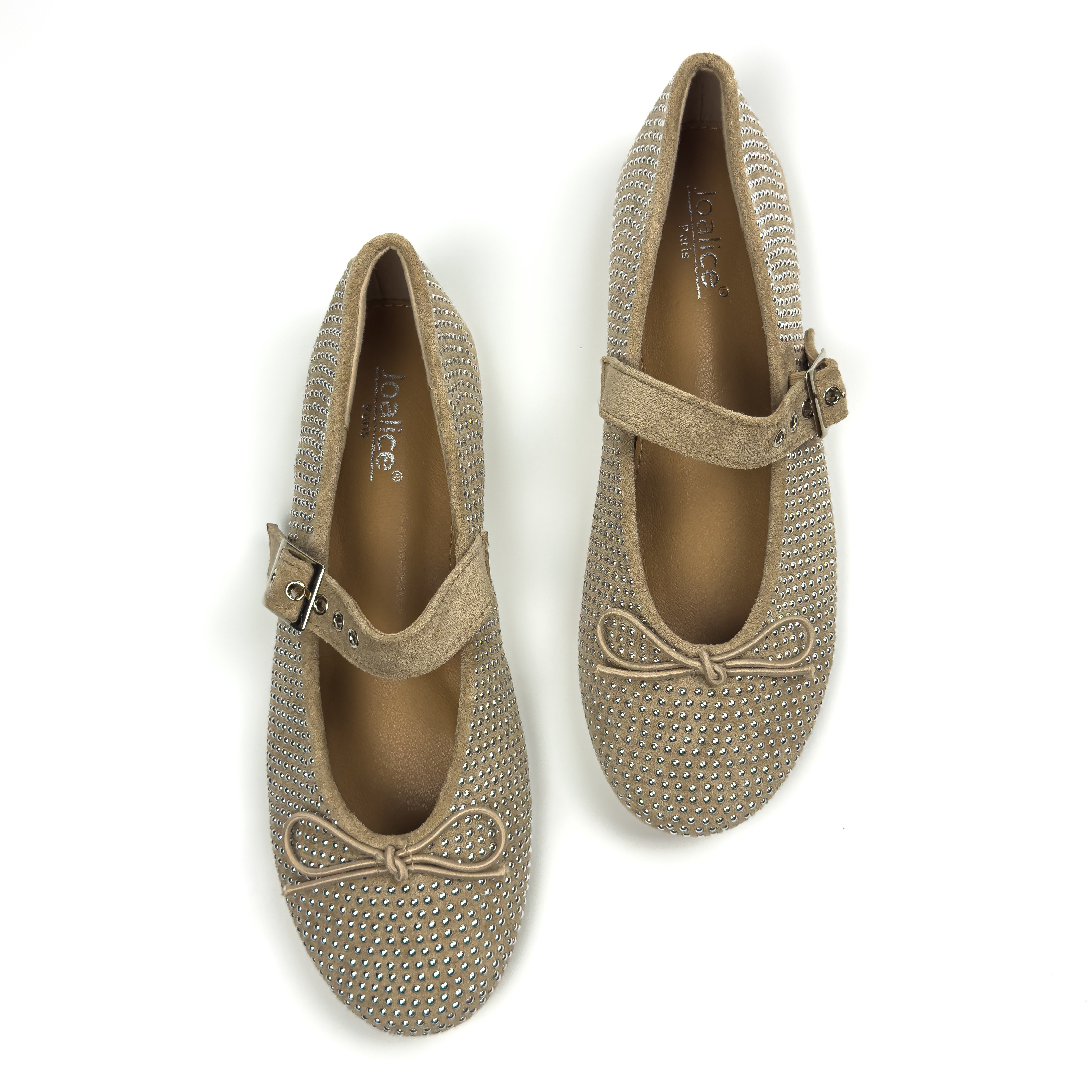 Ballerines Mary Jane Cloutées en Suédine