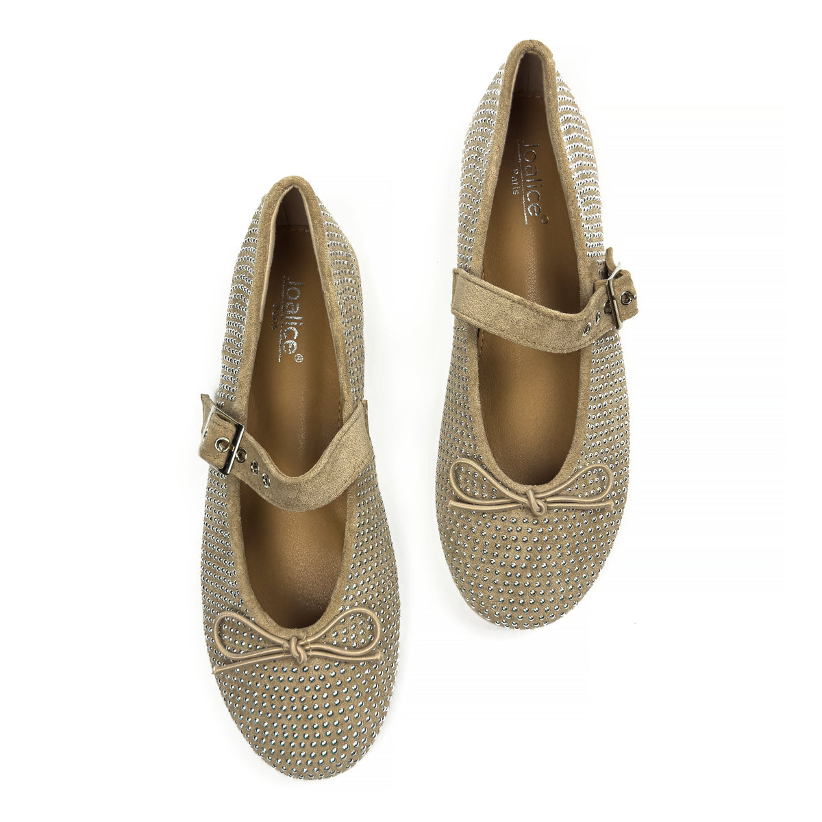 Ballerines Mary Jane Cloutées en Suédine