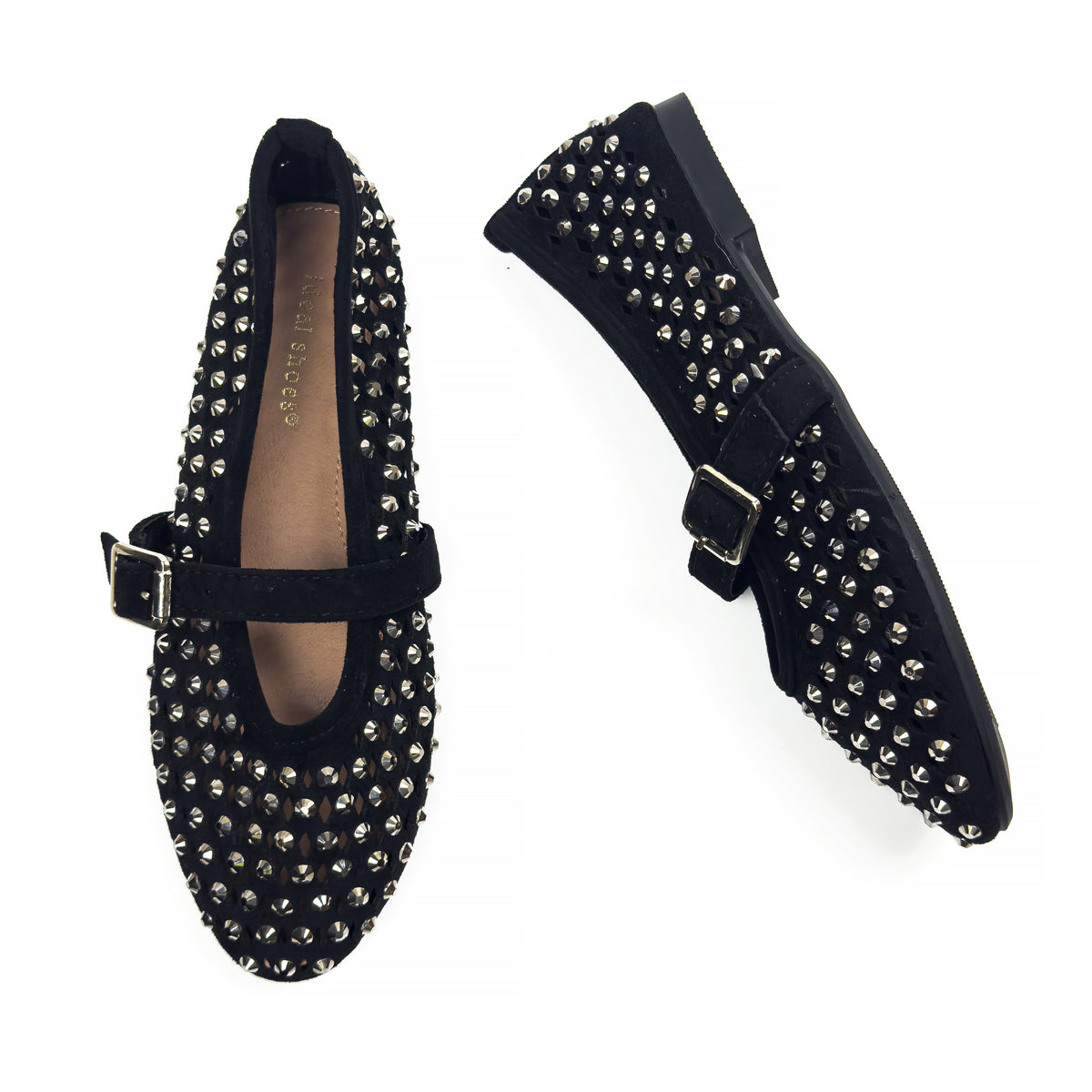 Ballerines Mary Jane Style Babies à Strass pour Femme
