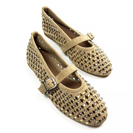 Ballerines Mary Jane Style Babies à Strass pour Femme