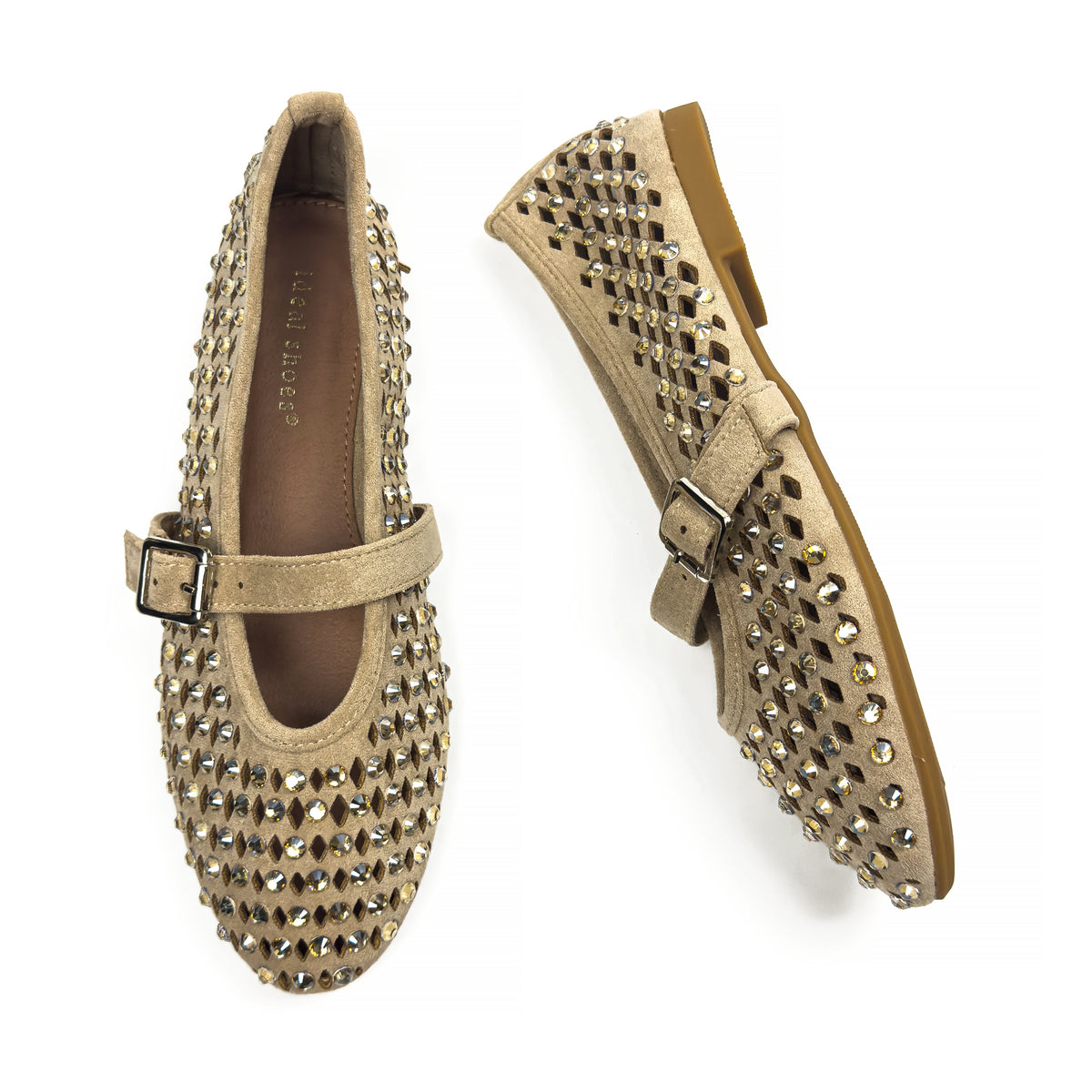 Ballerines Mary Jane Style Babies à Strass pour Femme
