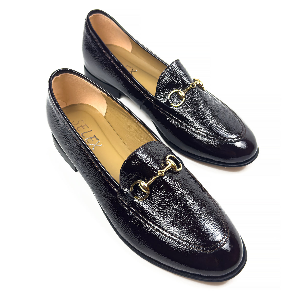 Mocassins Classiques pour Femme en Vrai Cuir Verni