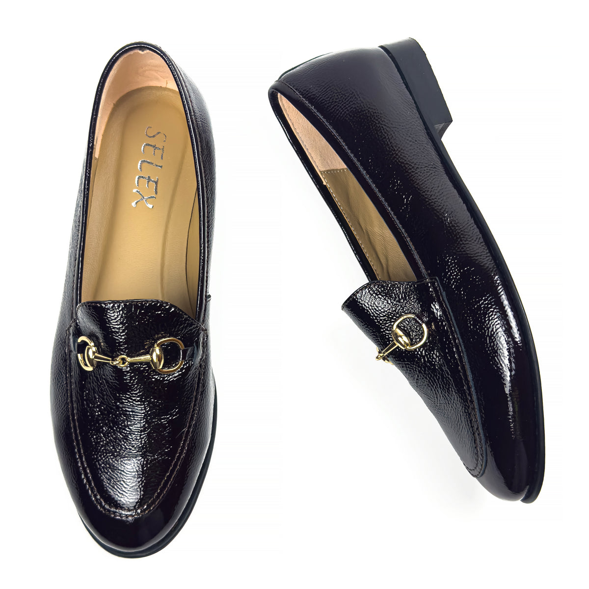 Mocassins Classiques pour Femme en Vrai Cuir Verni
