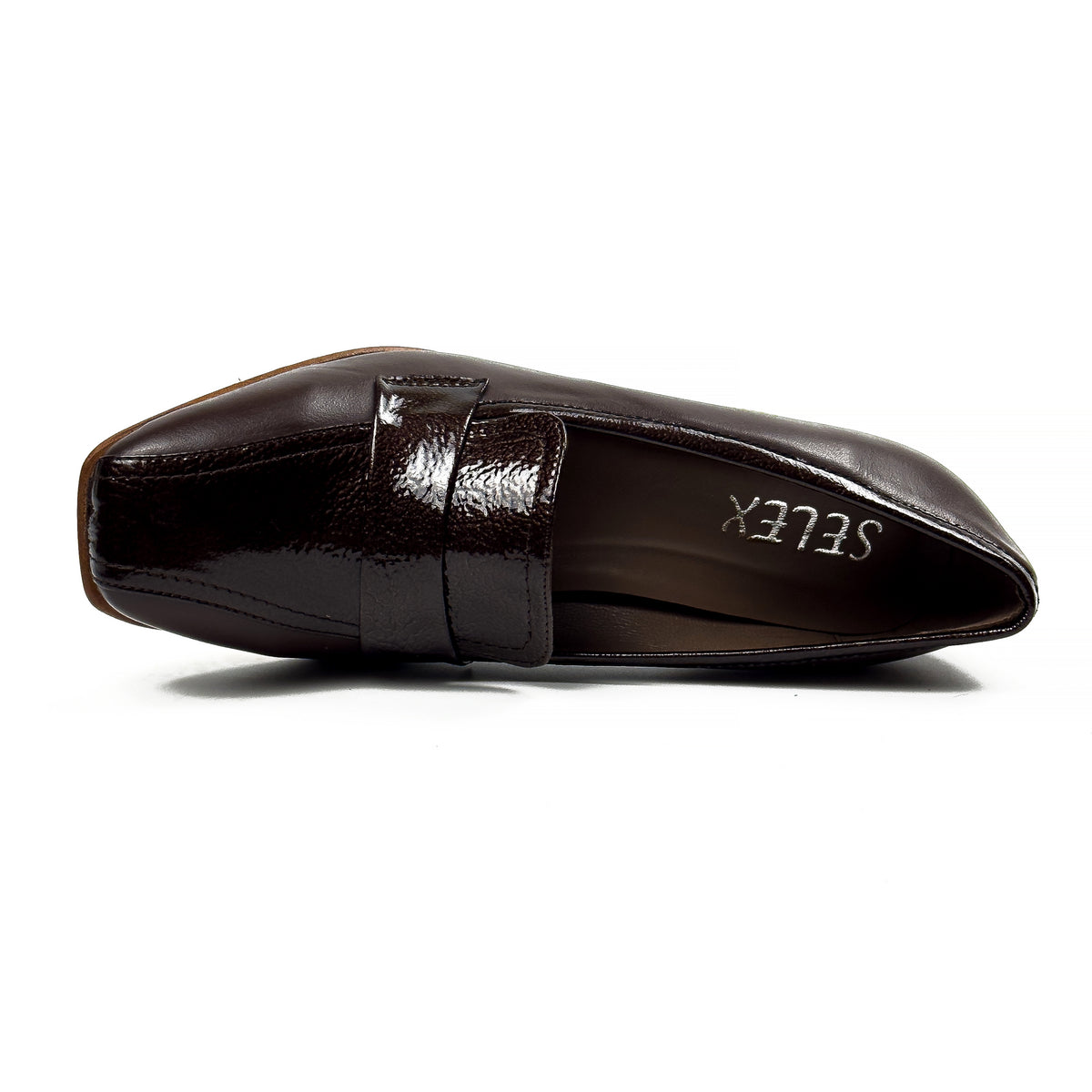 Mocassins à Talon Carré pour Femme en Vrai Cuir Lisse et Verni