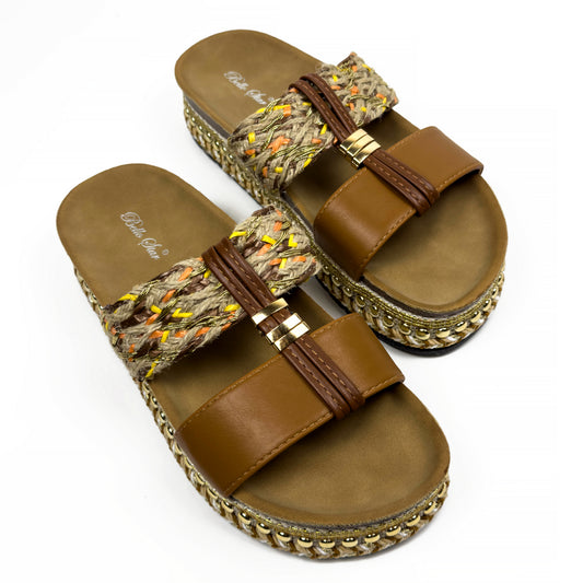 Sandales Mules à Plateforme Style Bohème Chic