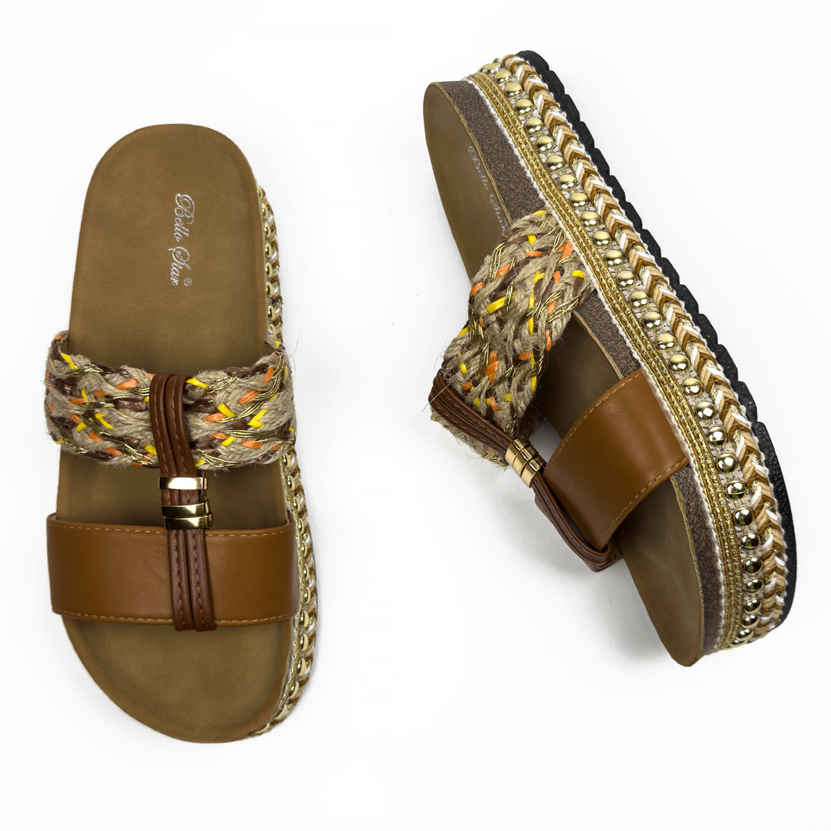 Sandales Mules à Plateforme Style Bohème Chic