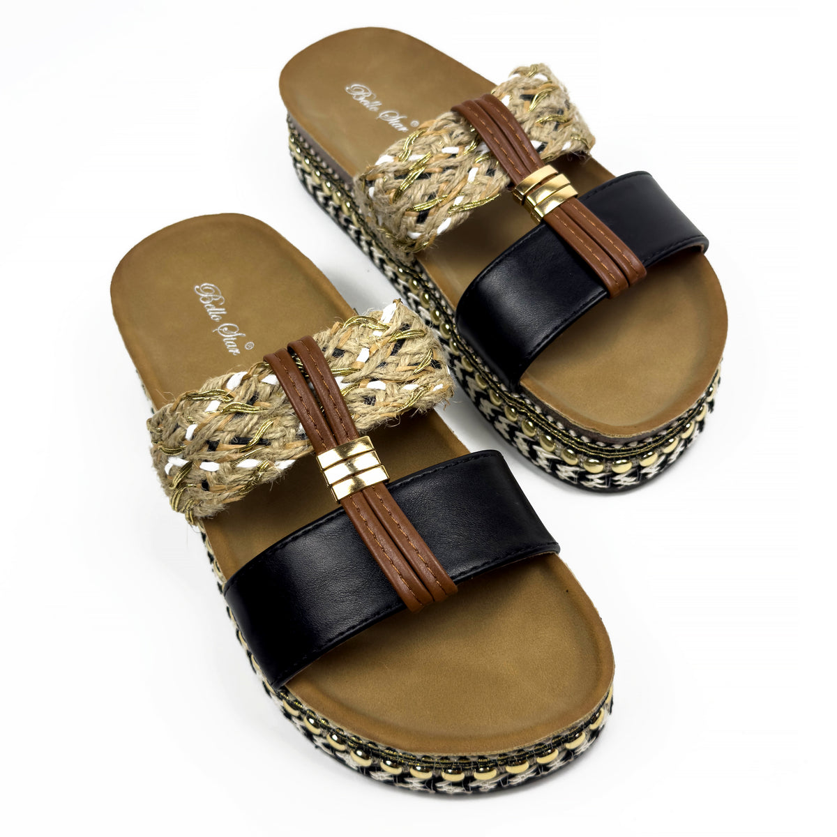 Sandales Mules à Plateforme Style Bohème Chic