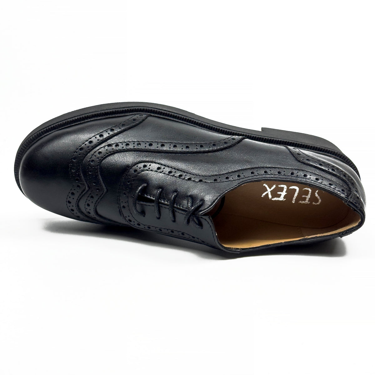 Chaussures Derbies Richelieu à Plateforme pour Femme en Vrai Cuir