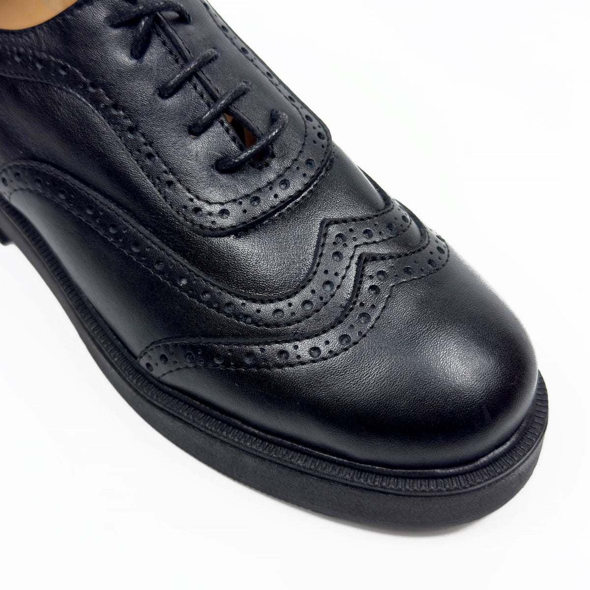 Chaussures Derbies Richelieu à Plateforme pour Femme en Vrai Cuir