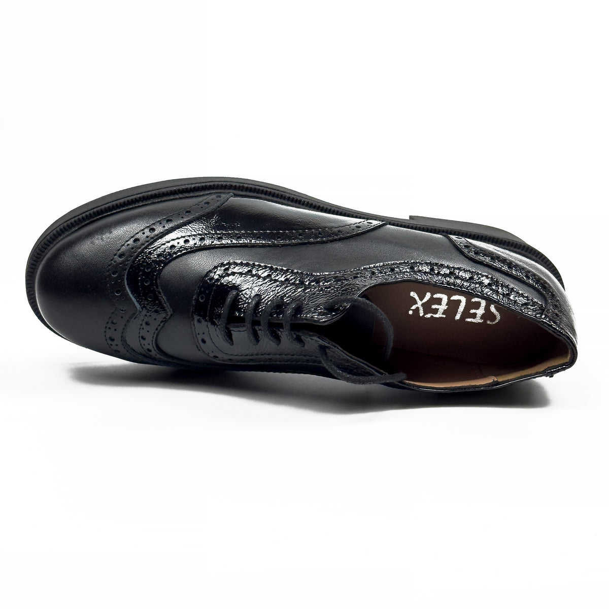 Chaussures Derbies Richelieu à Plateforme pour Femme en Vrai Cuir