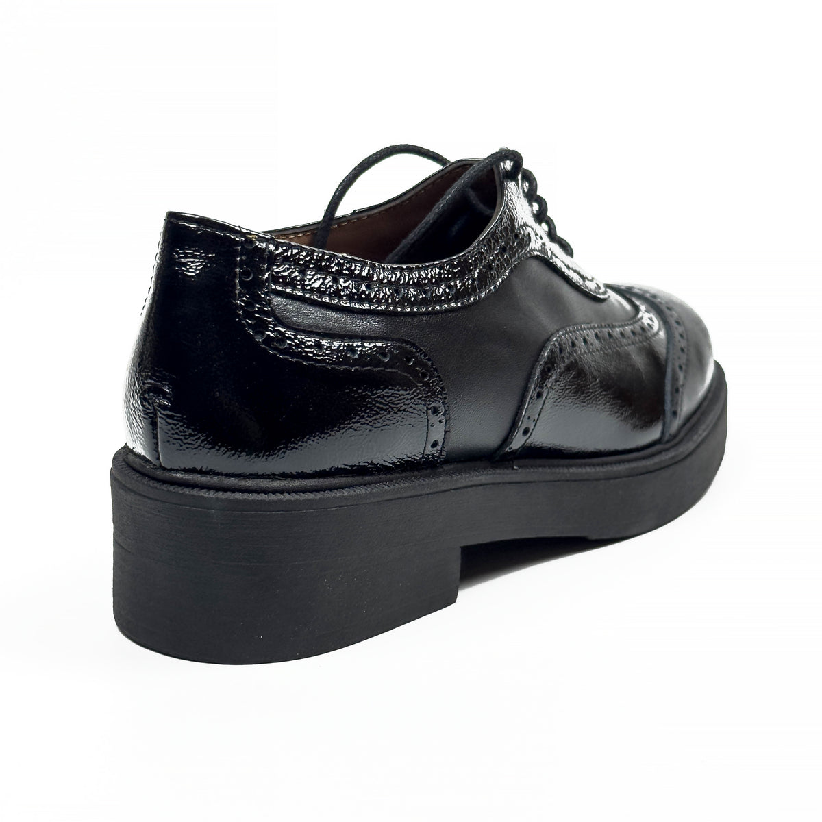Chaussures Derbies Richelieu à Plateforme pour Femme en Vrai Cuir