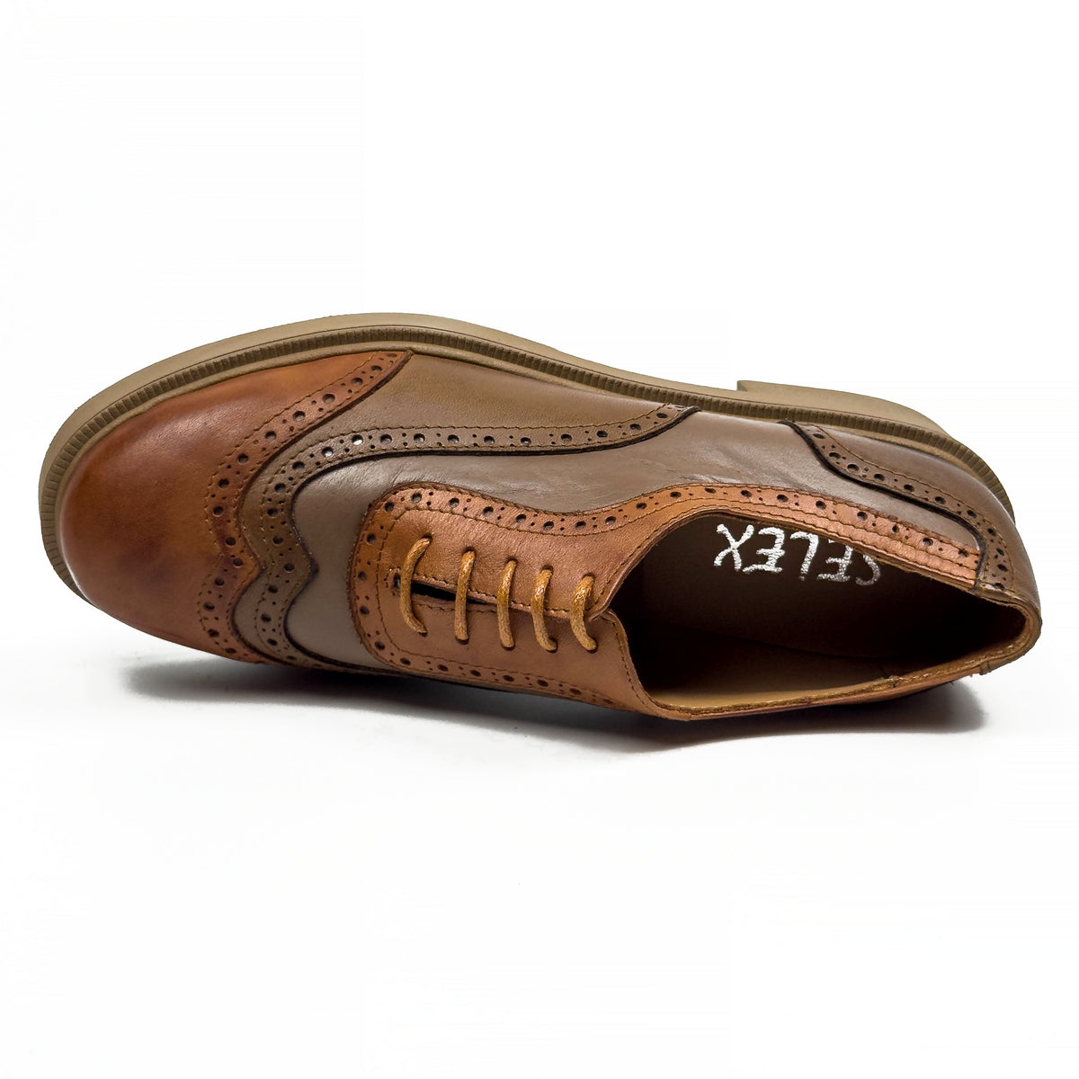 Chaussures Derbies Richelieu à Plateforme pour Femme en Vrai Cuir