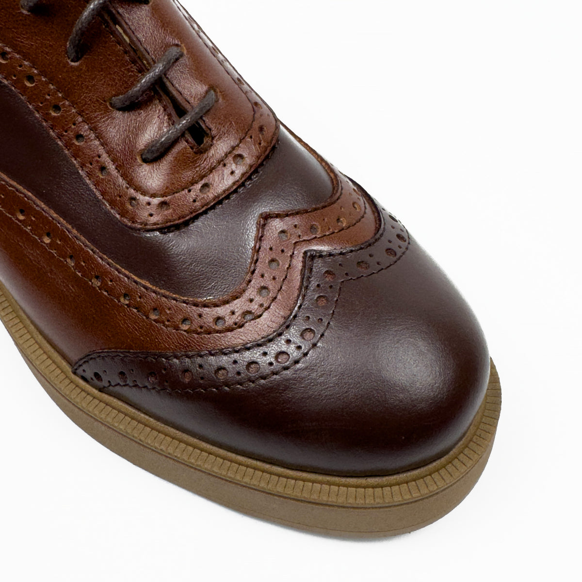 Chaussures Derbies Richelieu à Plateforme pour Femme en Vrai Cuir