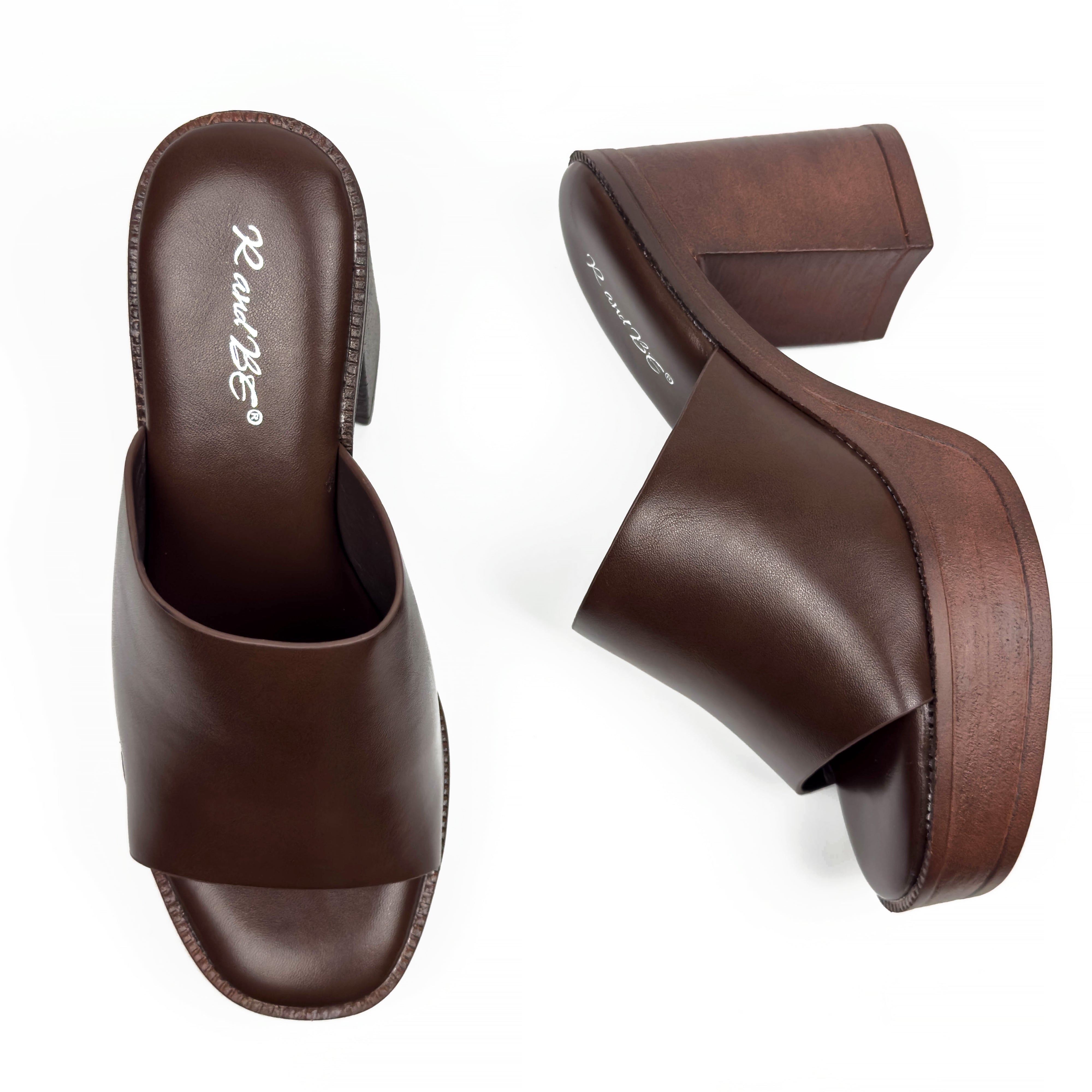 Sandales Mules à Talon Haut et Plateforme