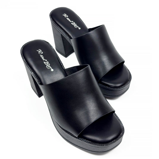 Sandales Mules à Talon Haut et Plateforme