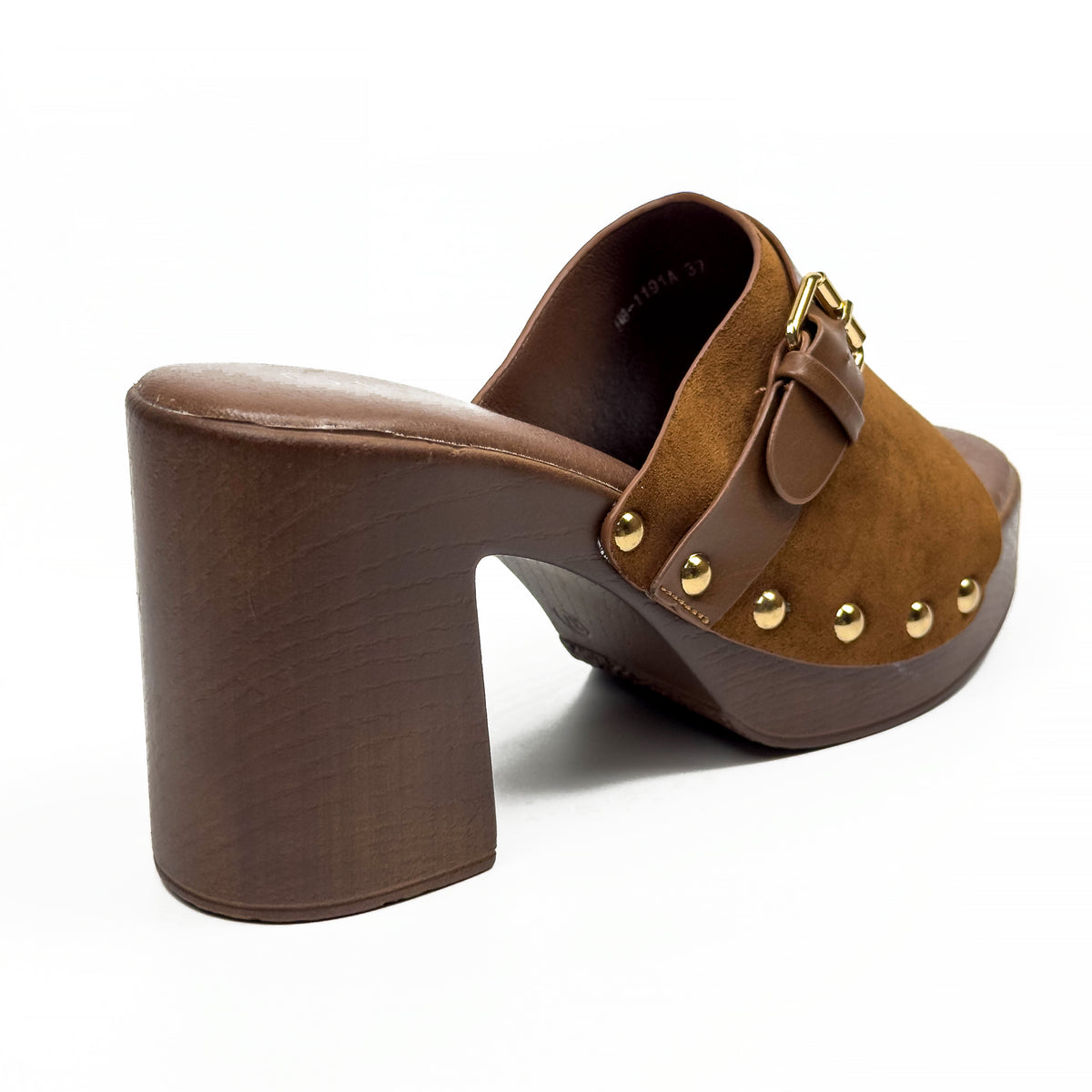 Sandales Mules à Talon Style Sabot Vintage