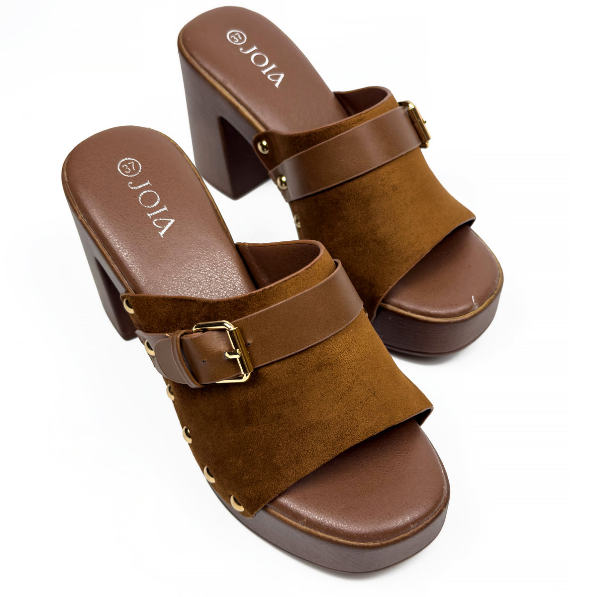 Sandales Mules à Talon Style Sabot Vintage