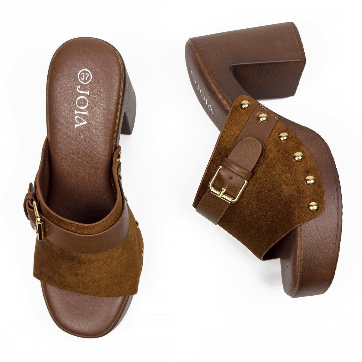 Sandales Mules à Talon Style Sabot Vintage
