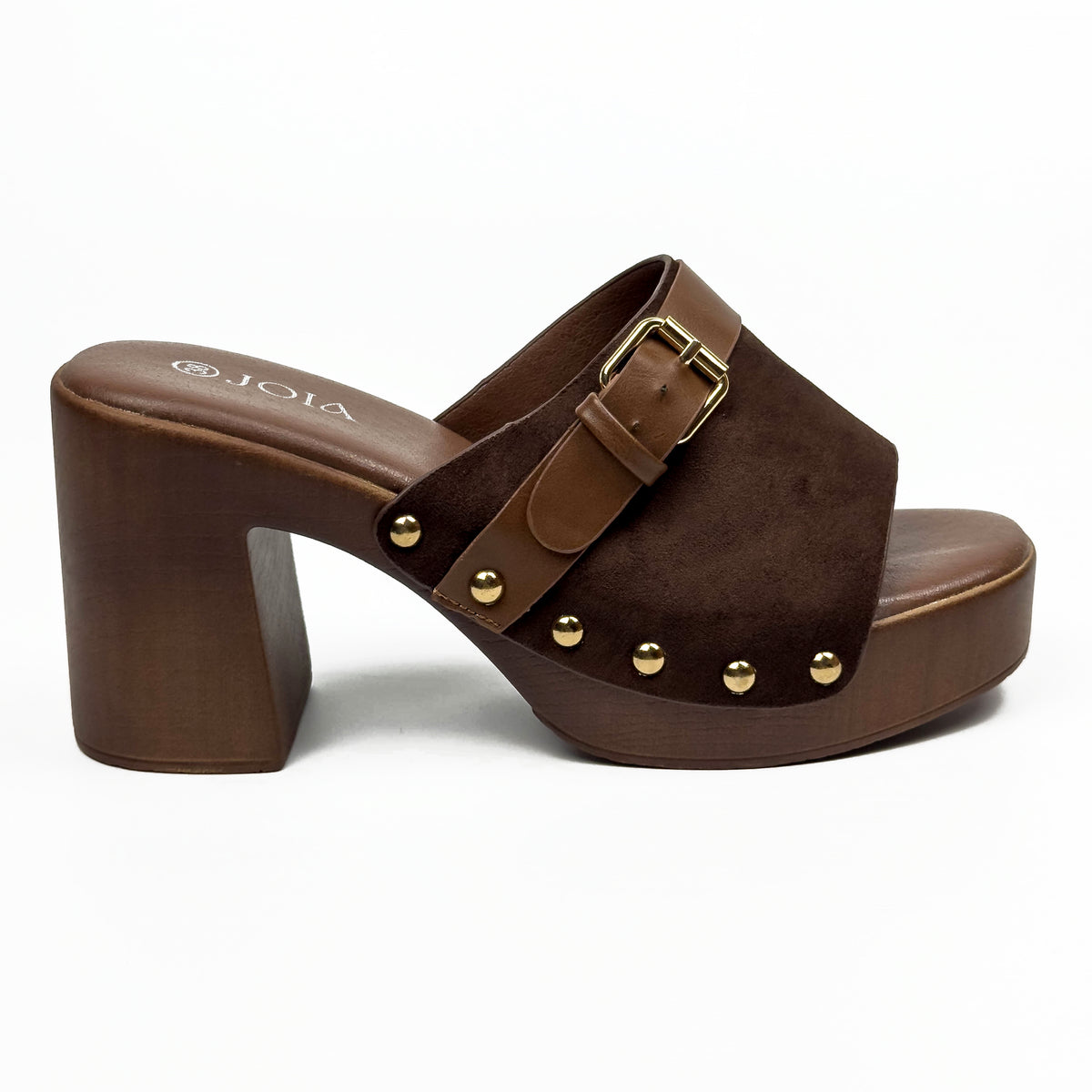 Sandales Mules à Talon Style Sabot Vintage