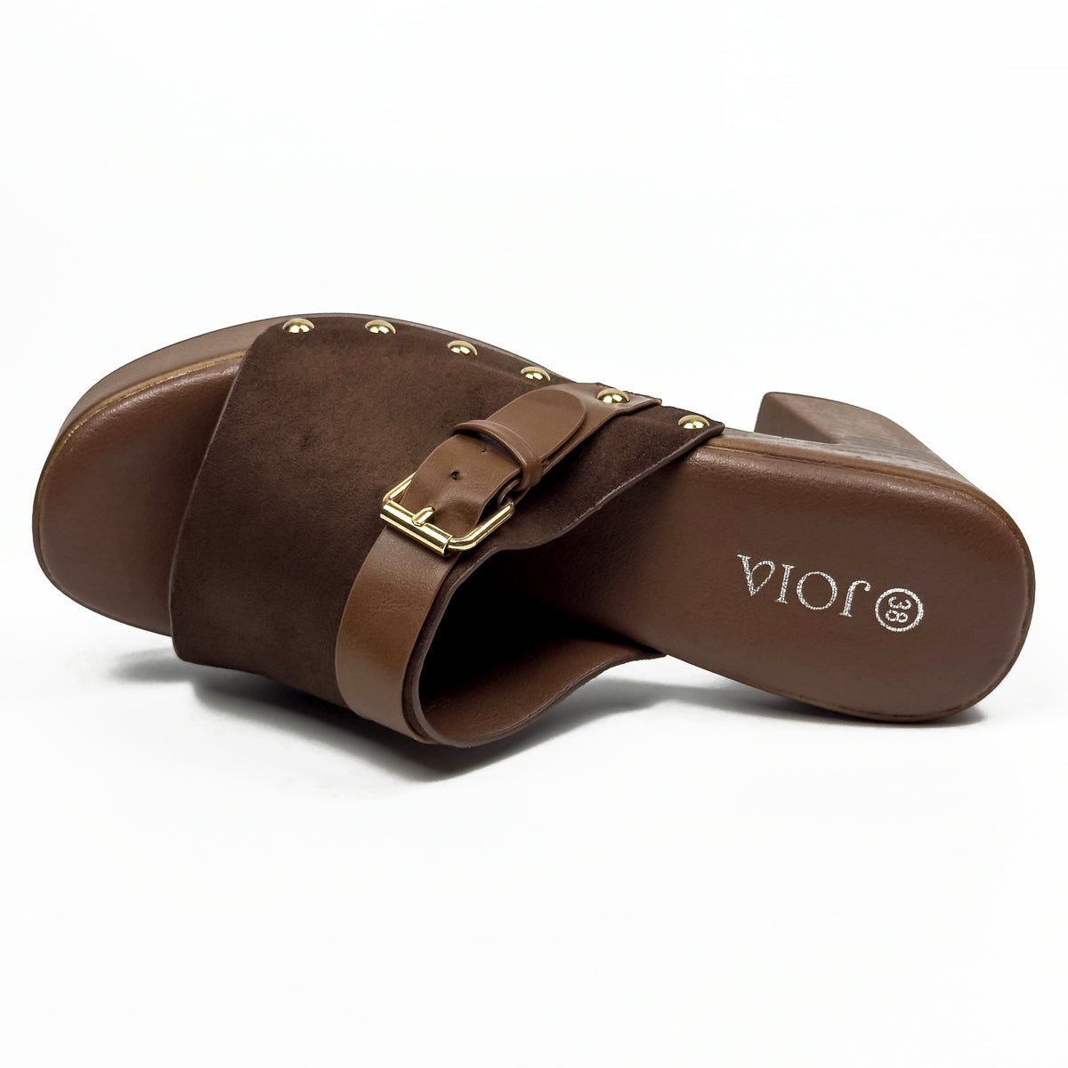 Sandales Mules à Talon Style Sabot Vintage