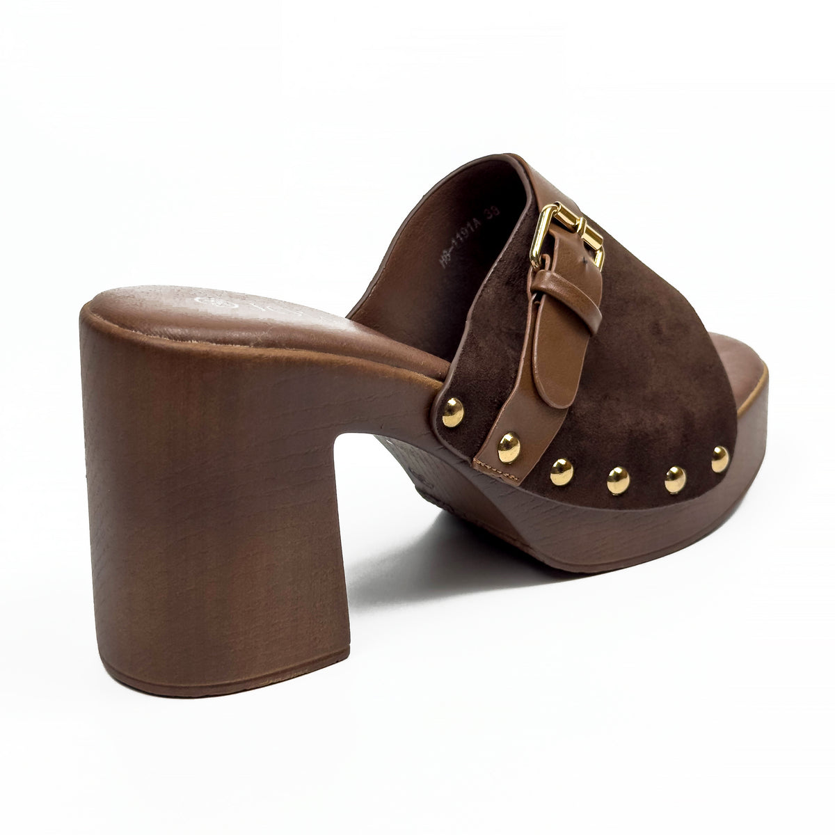 Sandales Mules à Talon Style Sabot Vintage