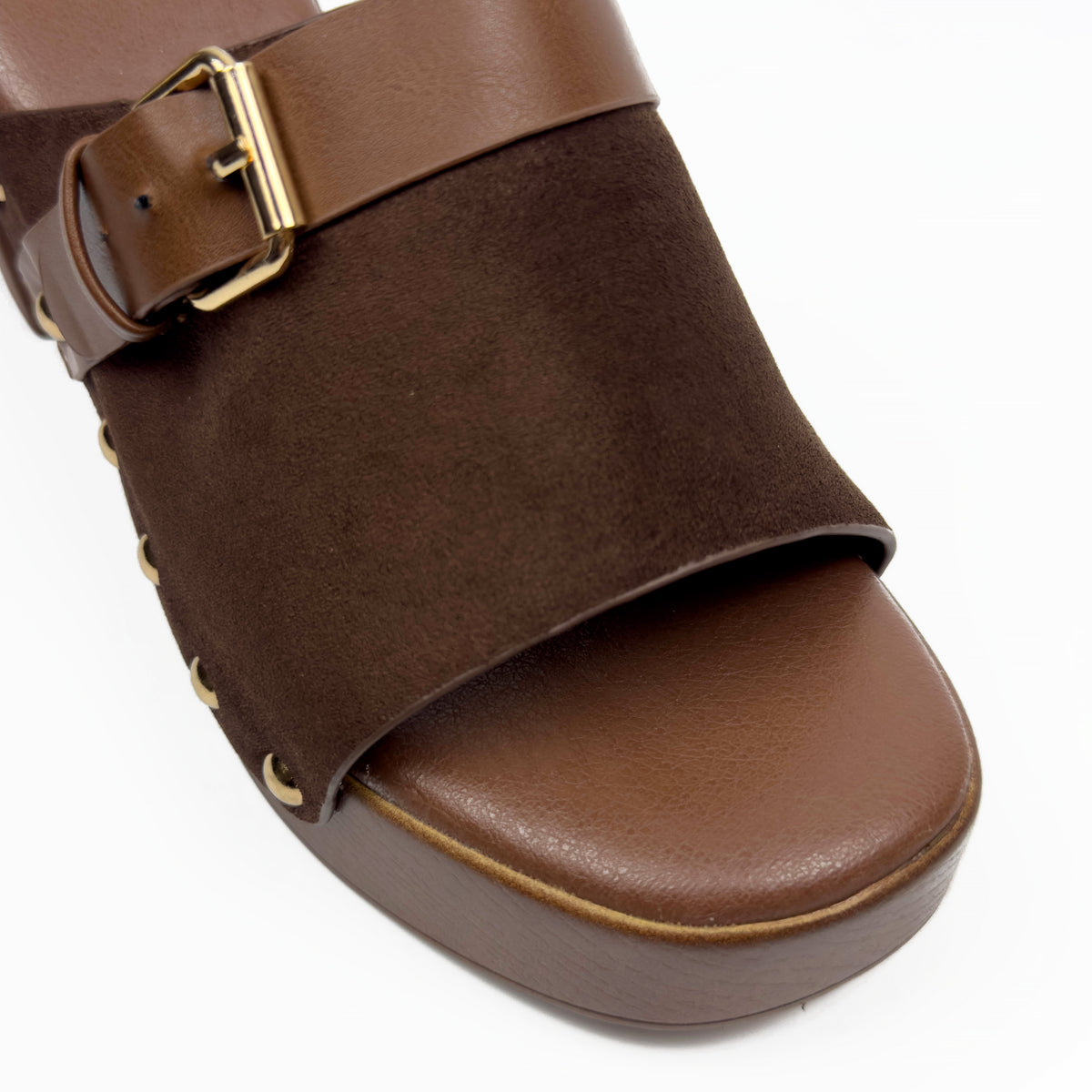 Sandales Mules à Talon Style Sabot Vintage