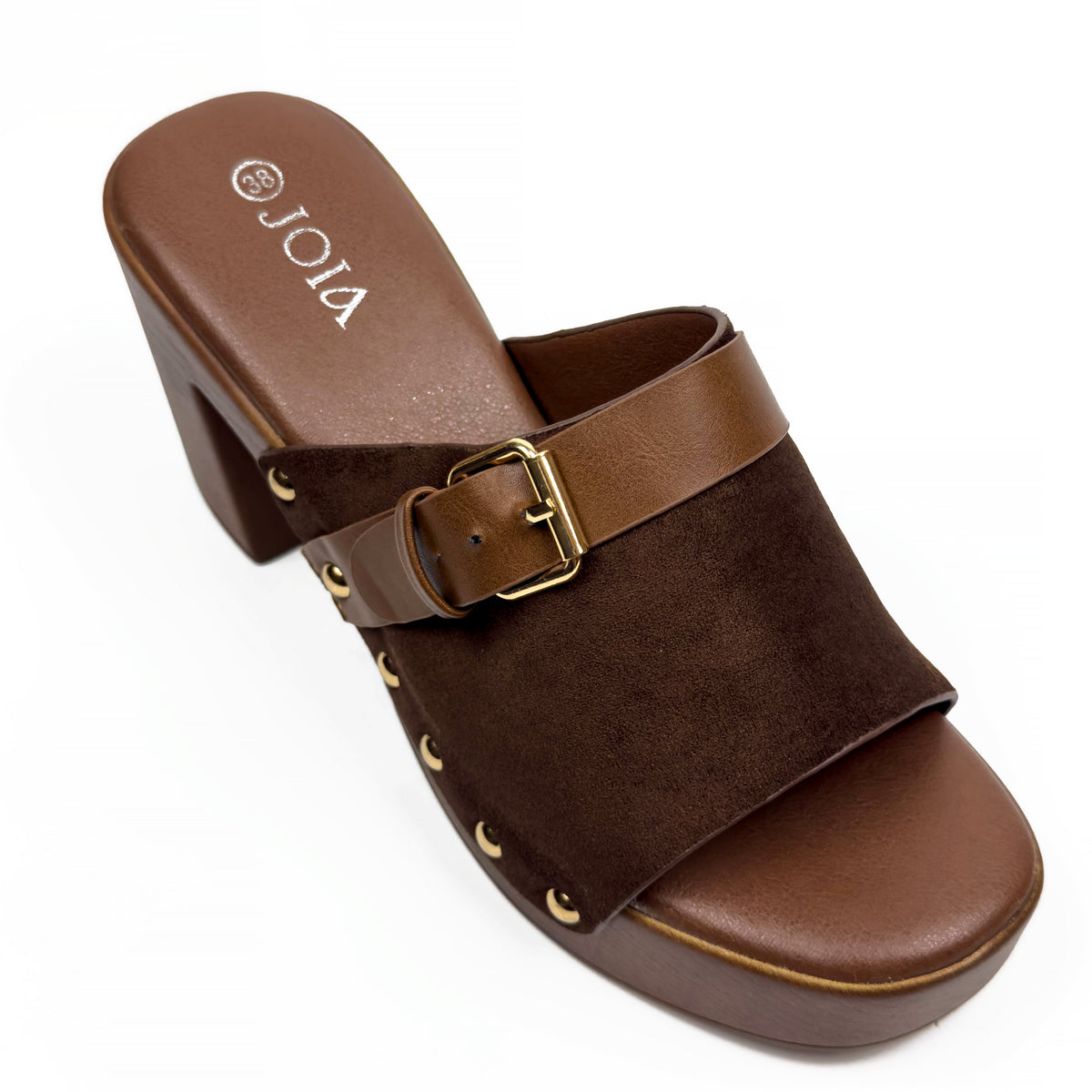Sandales Mules à Talon Style Sabot Vintage