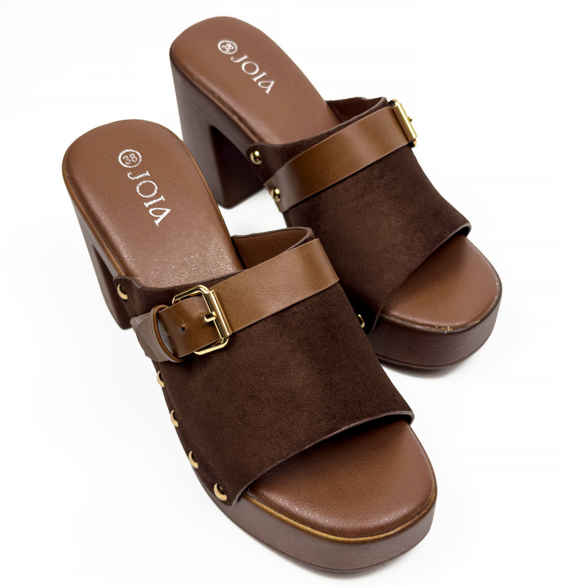 Sandales Mules à Talon Style Sabot Vintage