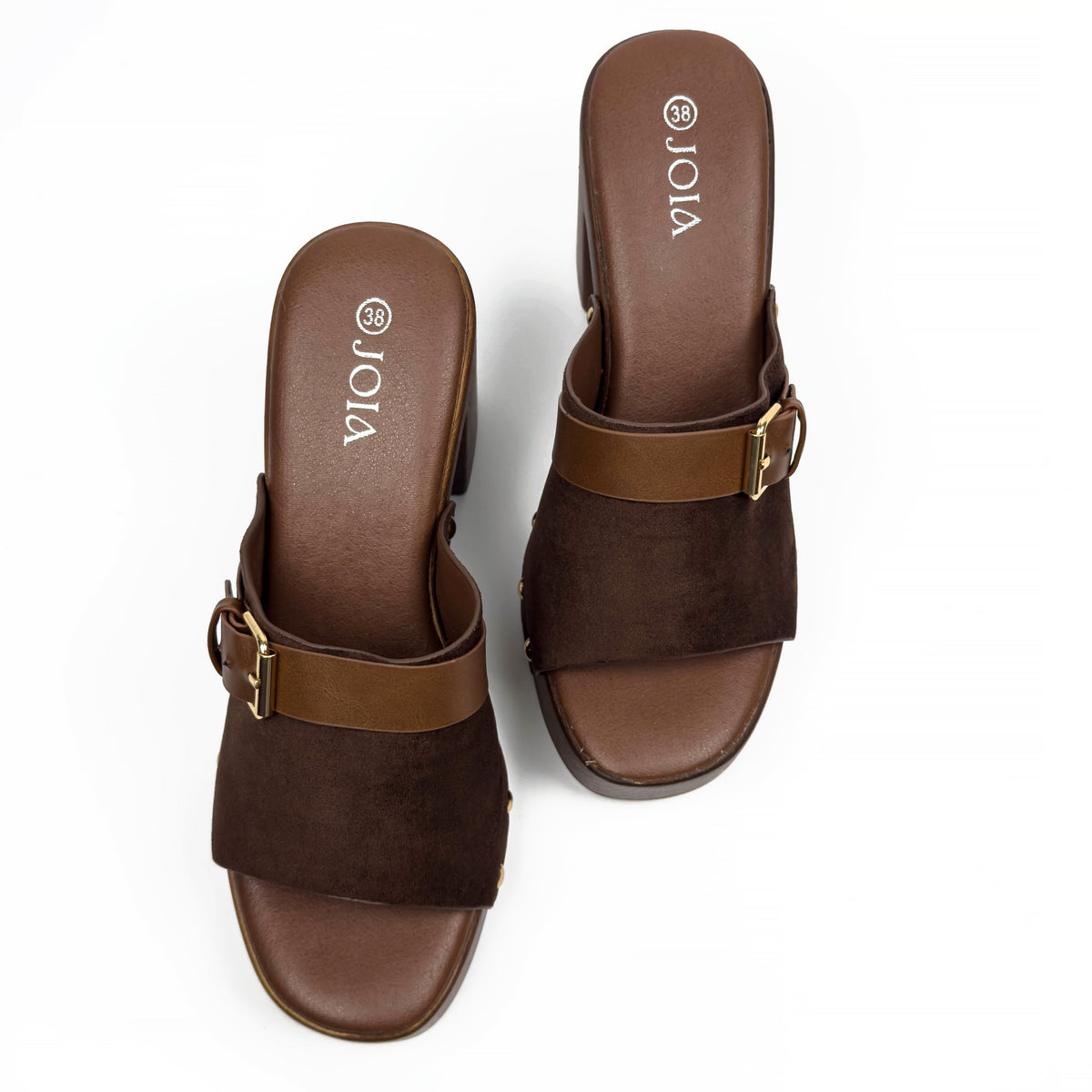 Sandales Mules à Talon Style Sabot Vintage