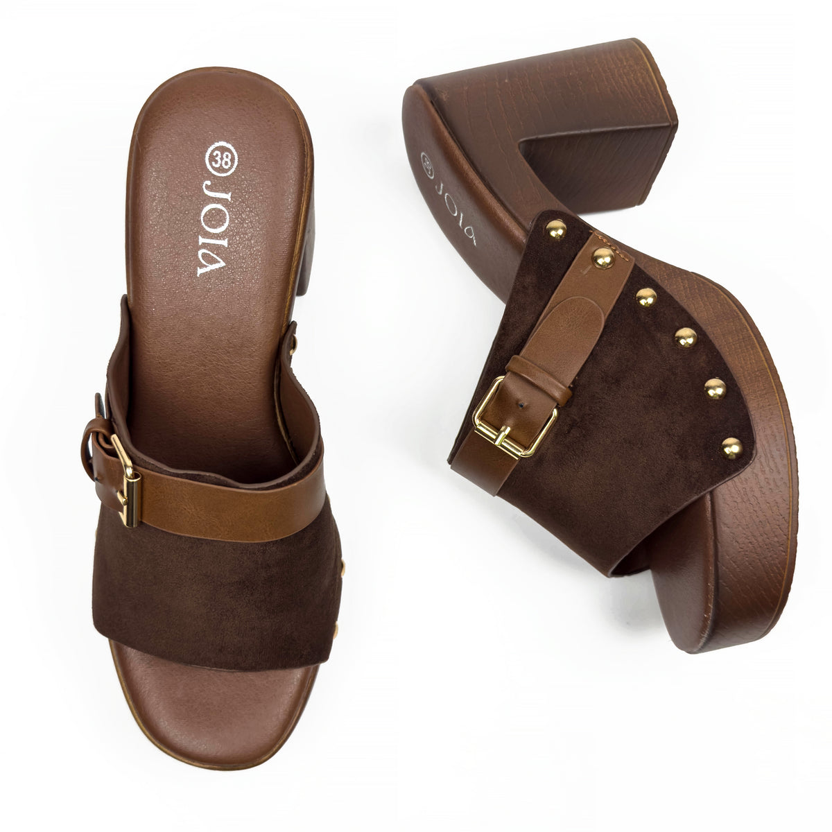 Sandales Mules à Talon Style Sabot Vintage