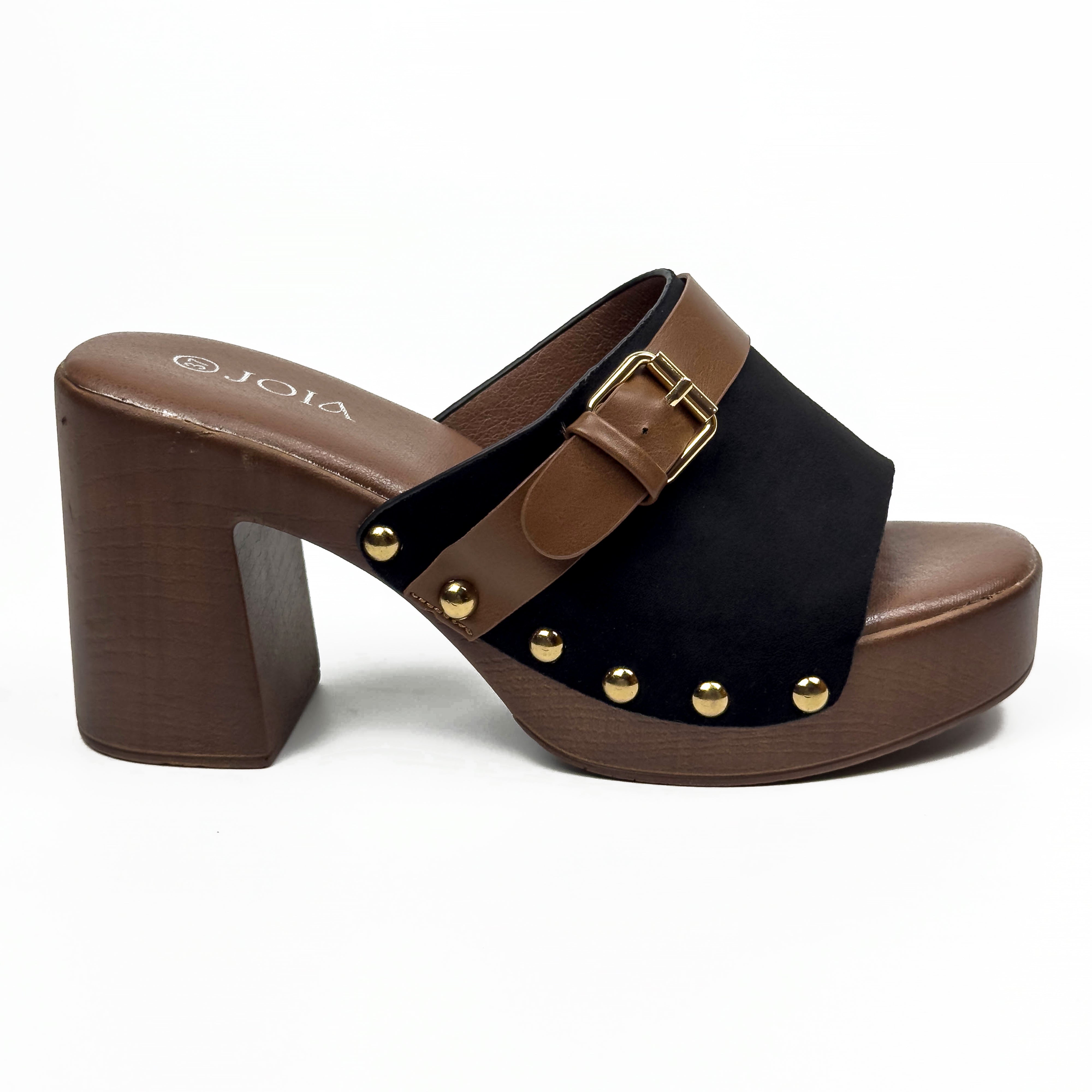 Sandales Mules à Talon Style Sabot Vintage