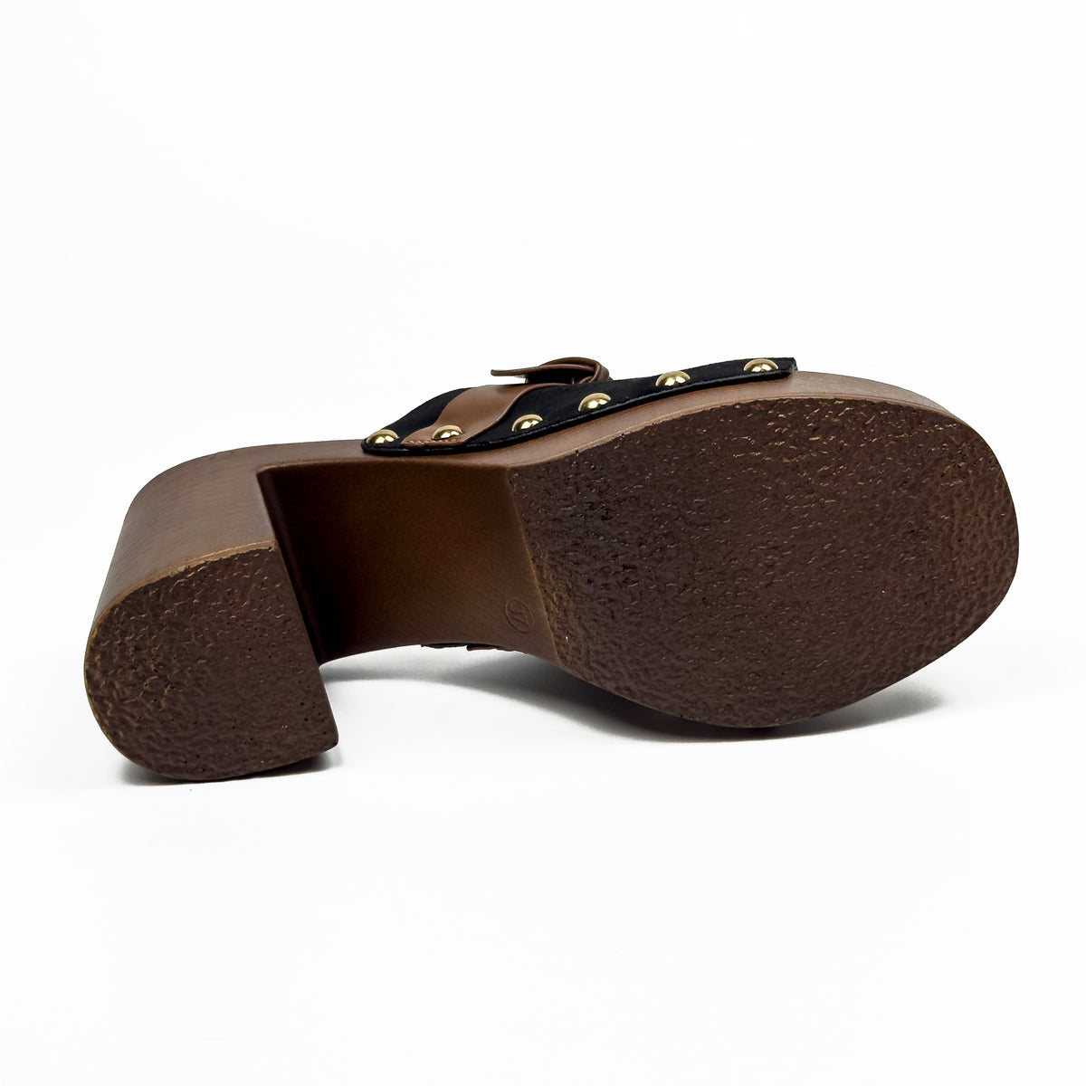Sandales Mules à Talon Style Sabot Vintage