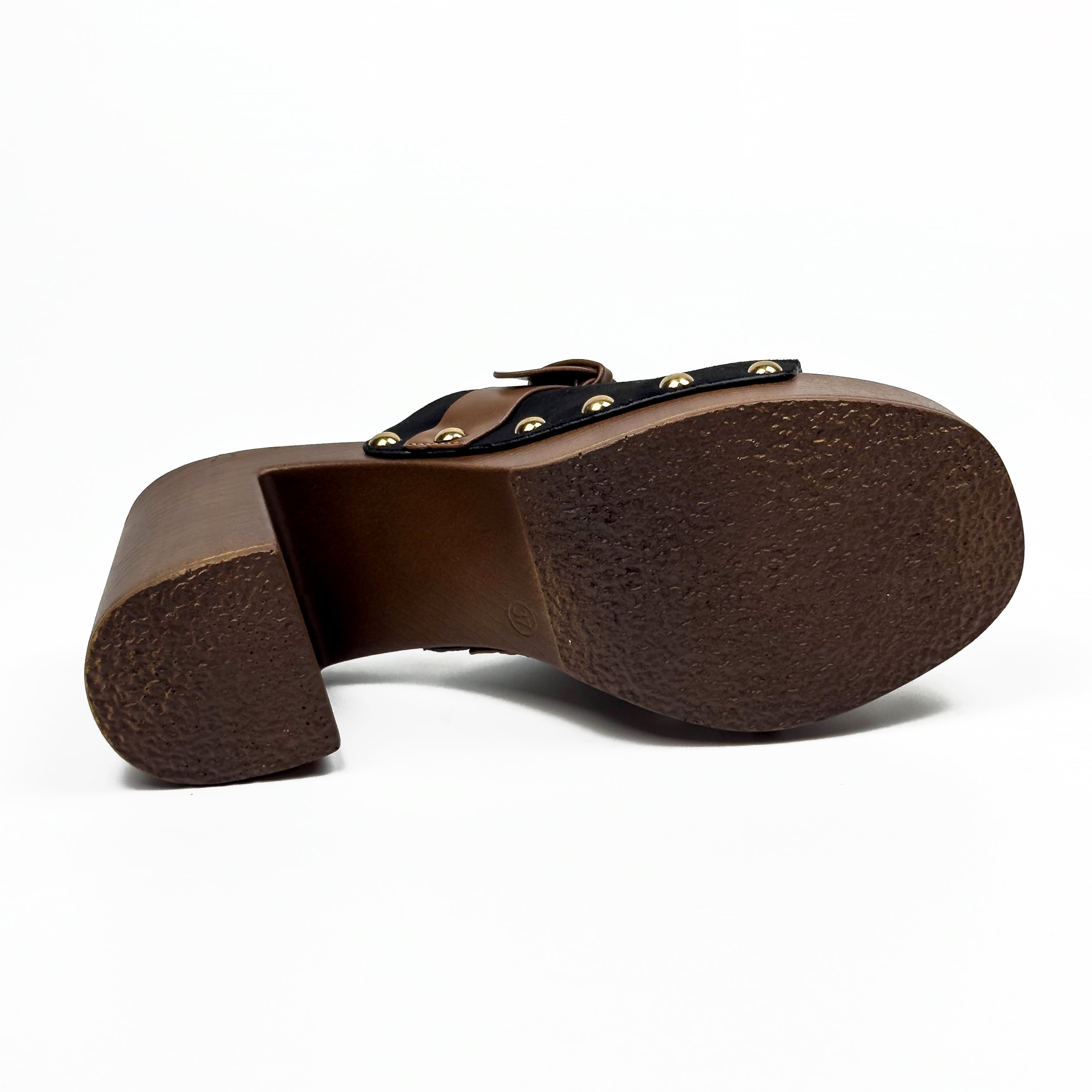 Sandales Mules à Talon Style Sabot Vintage