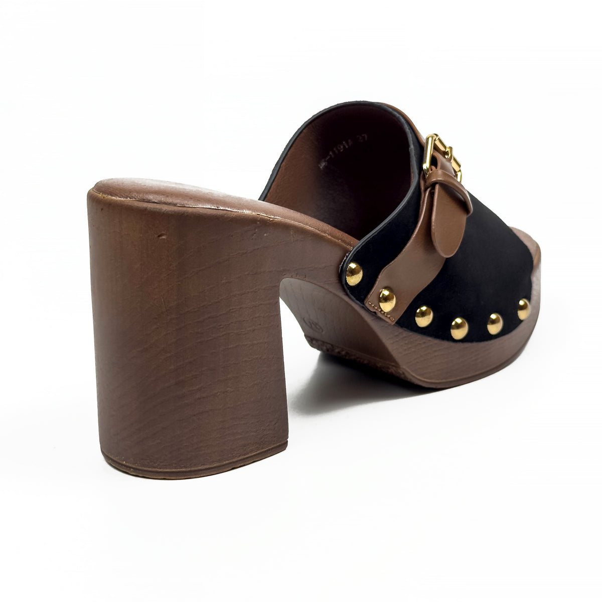 Sandales Mules à Talon Style Sabot Vintage