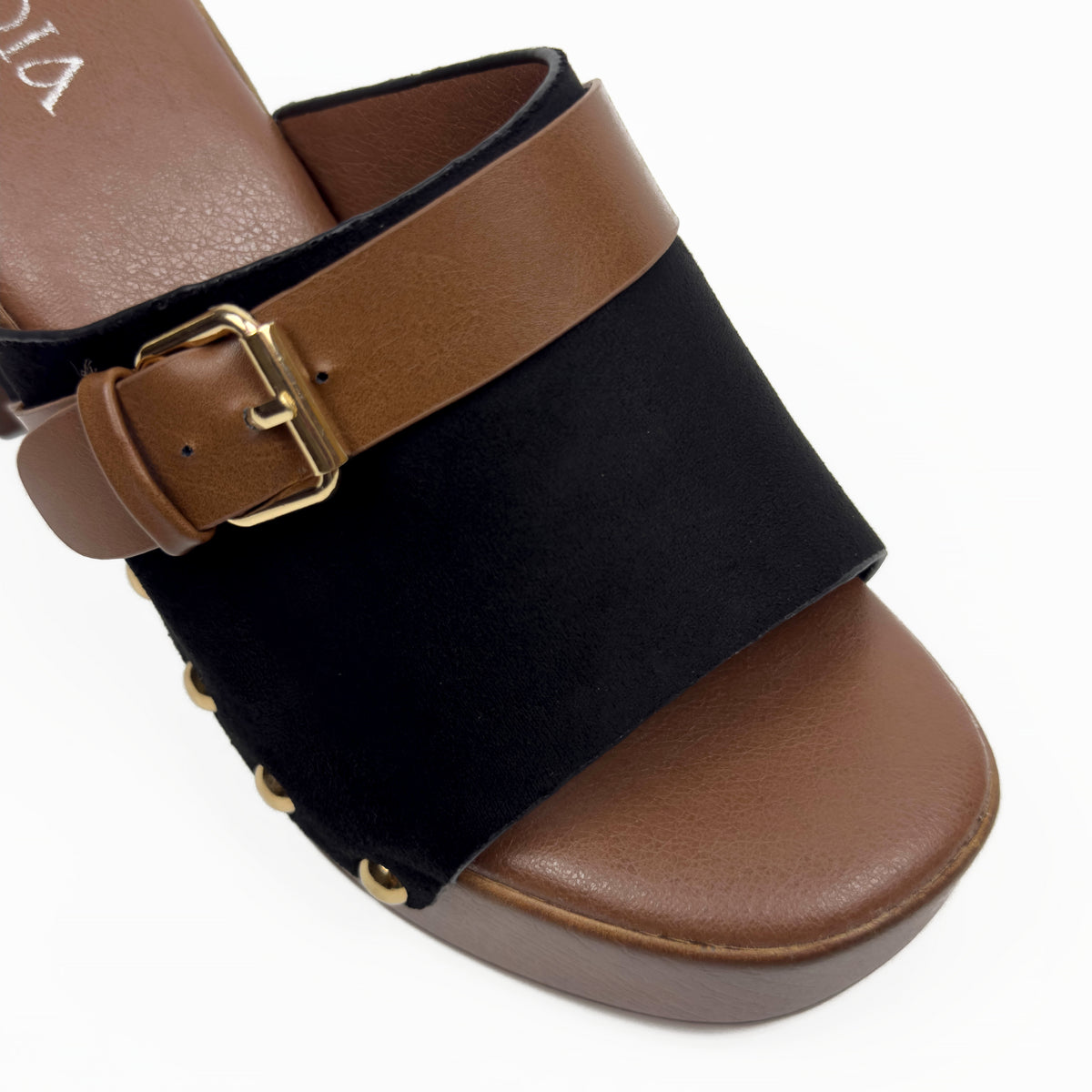 Sandales Mules à Talon Style Sabot Vintage