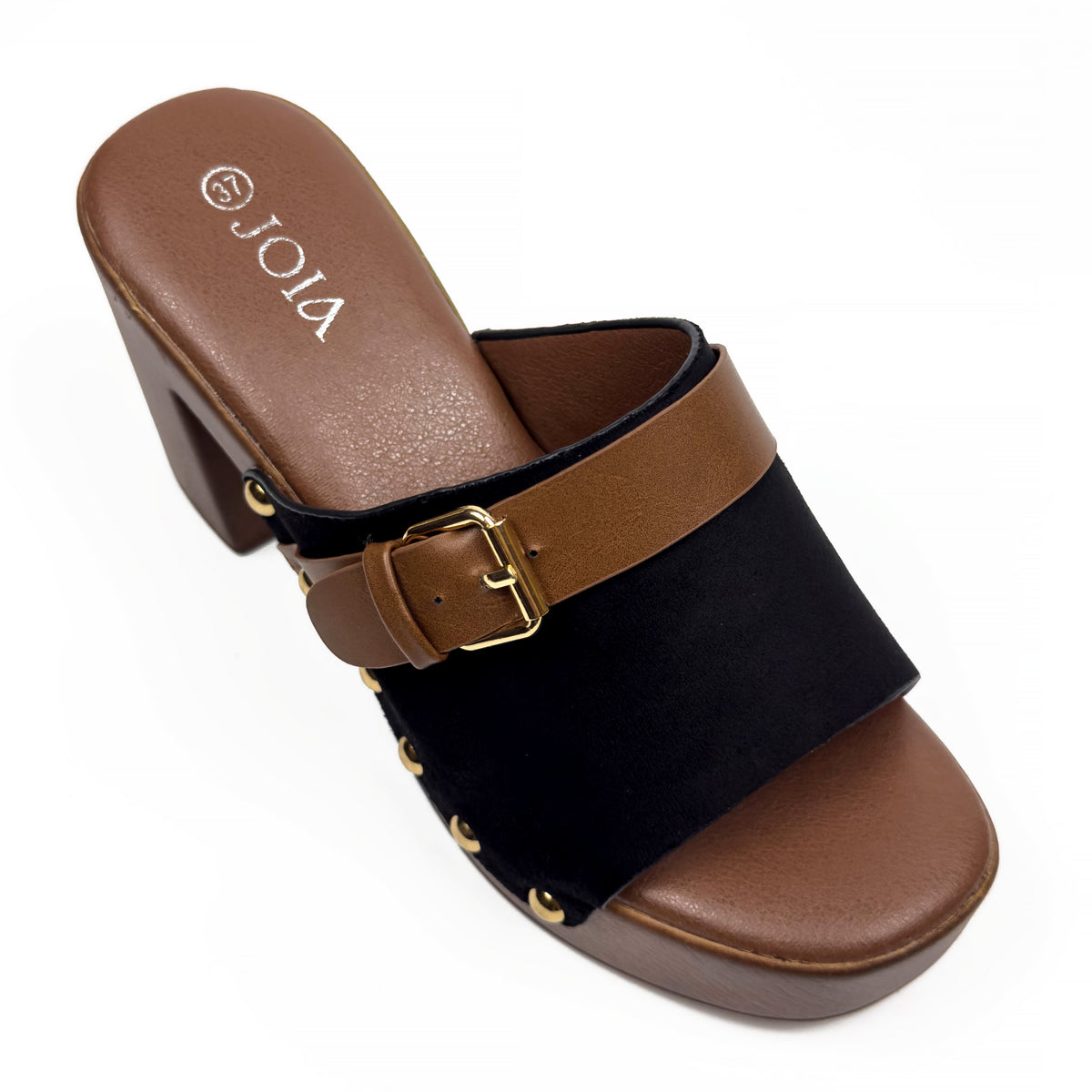 Sandales Mules à Talon Style Sabot Vintage