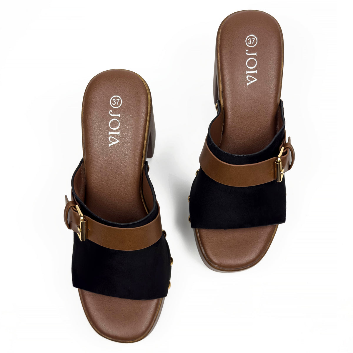 Sandales Mules à Talon Style Sabot Vintage