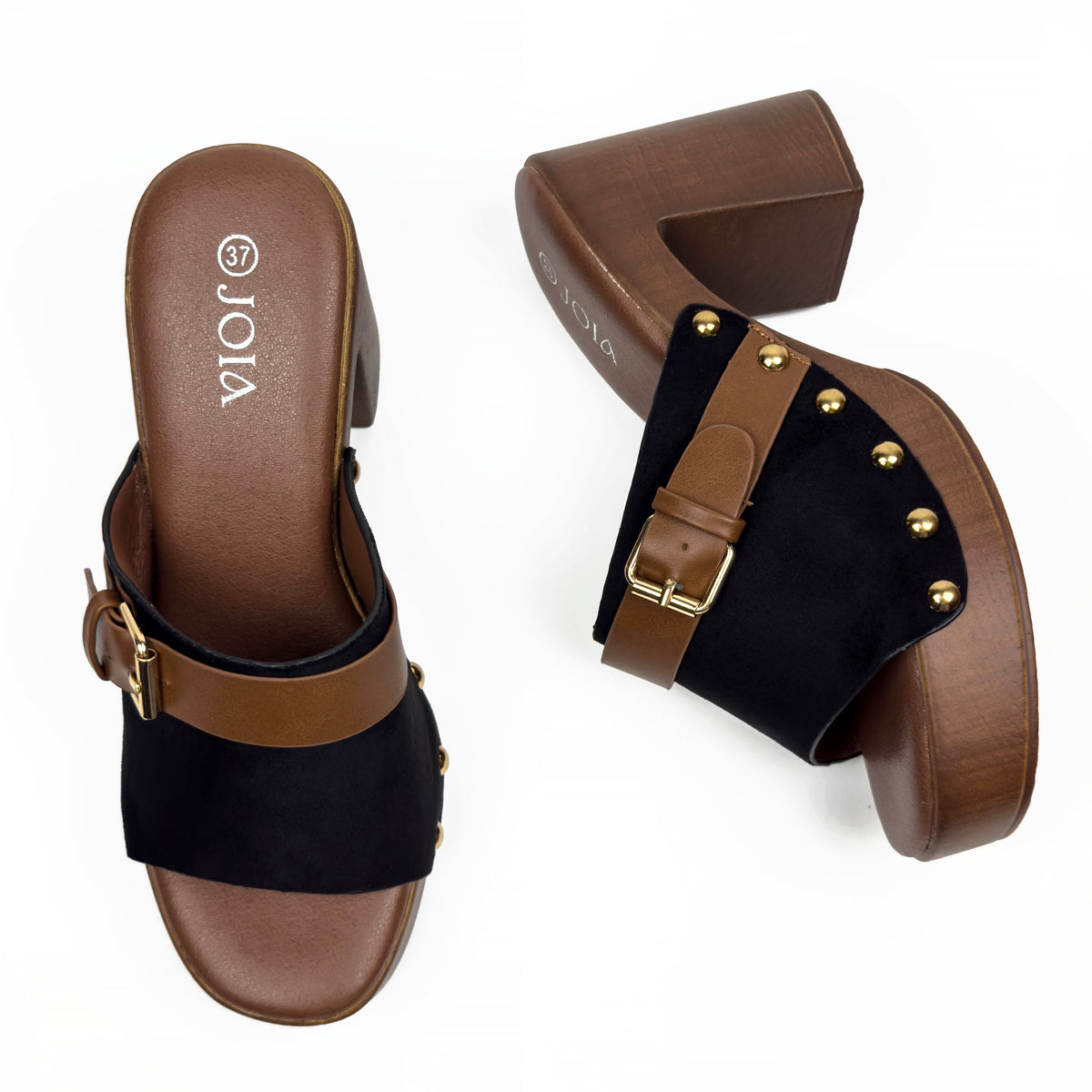 Sandales Mules à Talon Style Sabot Vintage
