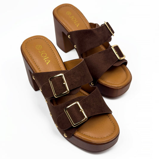 Sandales à Talon Style Sabot Vintage