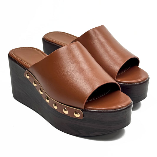 Mules Compensées Style Sabot