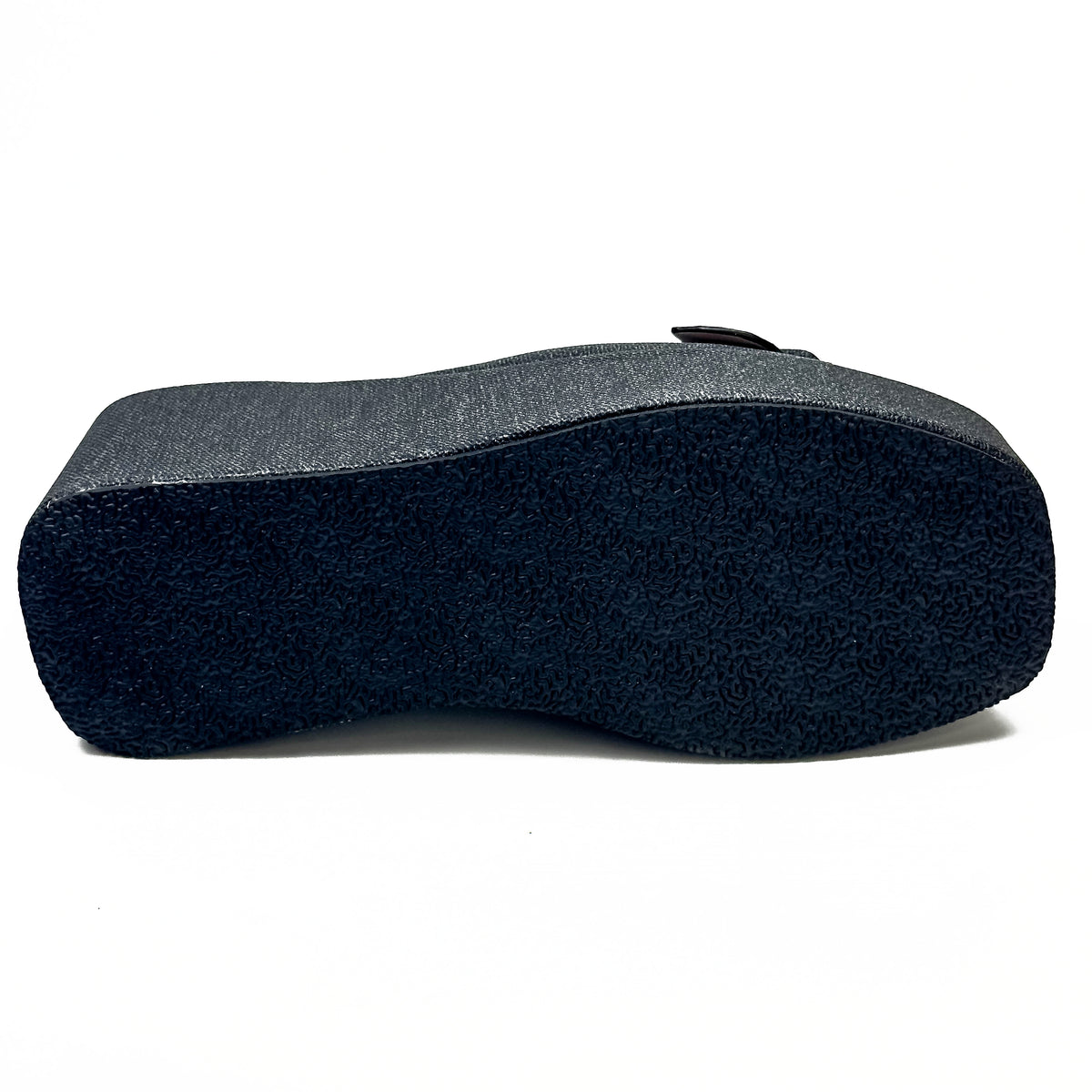 Sandales Compensées à Plateforme en Toile Denim