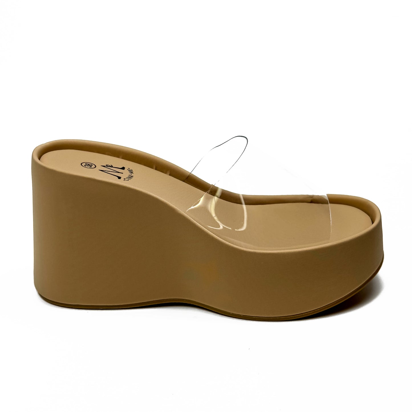 Sandales Compensées à Bride Transparente en PVC Style Y2K