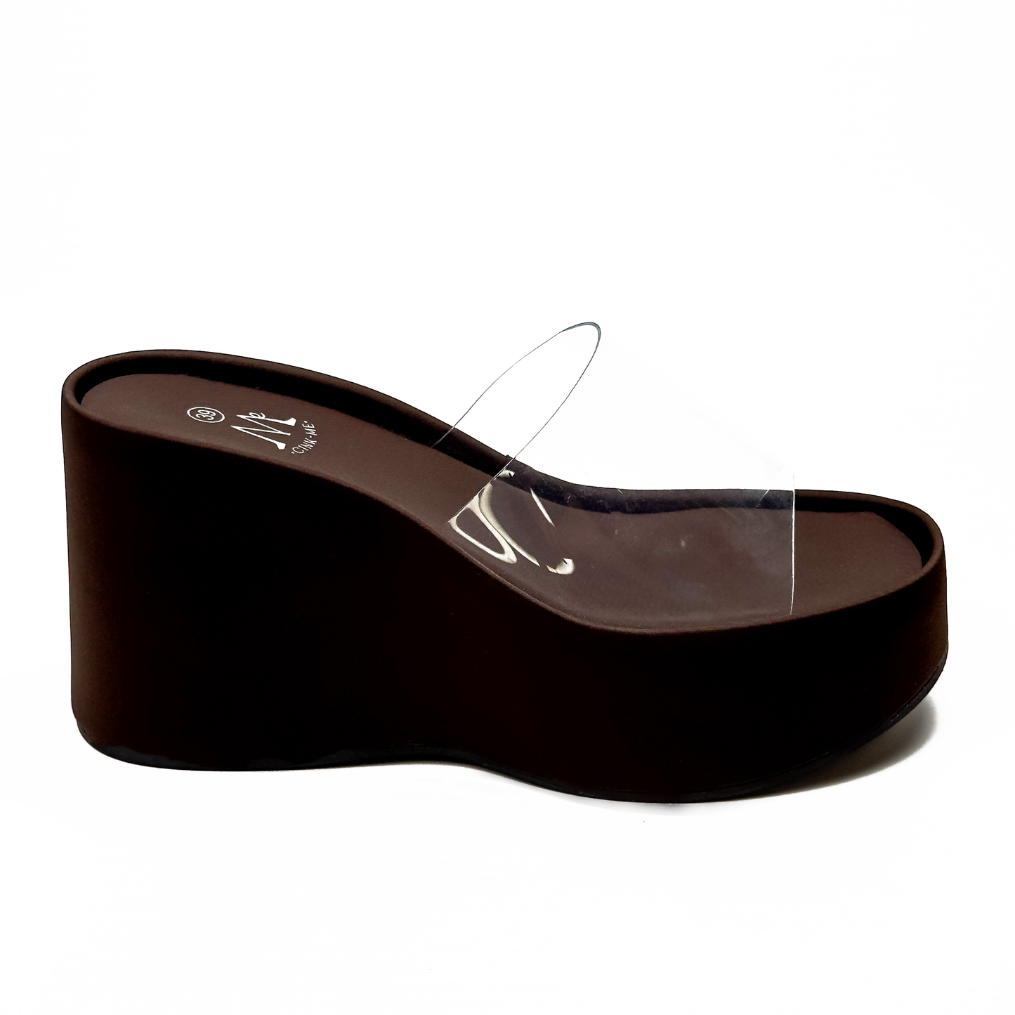 Sandales Compensées à Bride Transparente en PVC Style Y2K