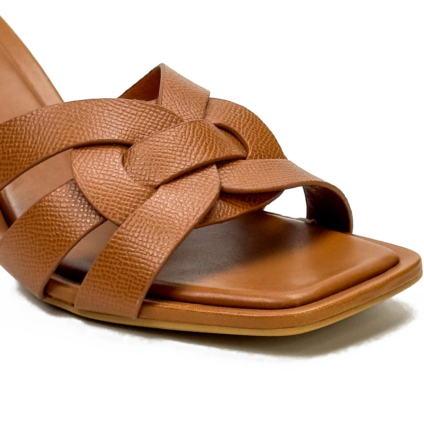 Sandales à Talon en Synthétique Texturé