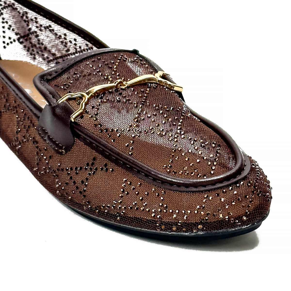 Mocassins Transparents en Mesh à Strass