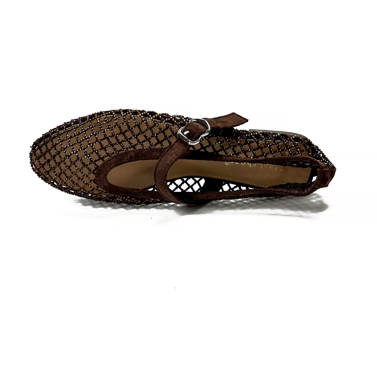 Ballerines Mary Jane en Mesh à Strass