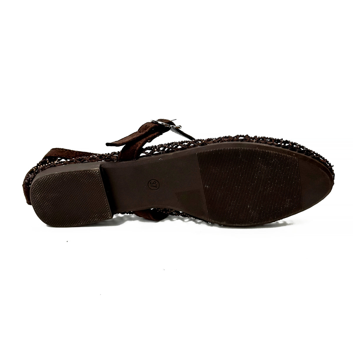 Ballerines Mary Jane en Mesh à Strass