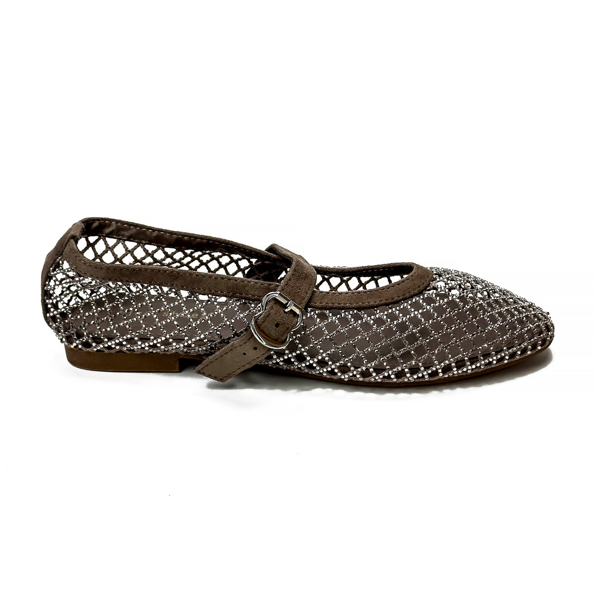 Ballerines Mary Jane en Mesh à Strass