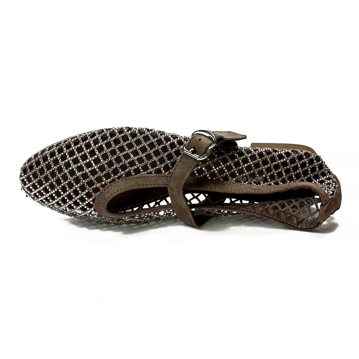 Ballerines Mary Jane en Mesh à Strass